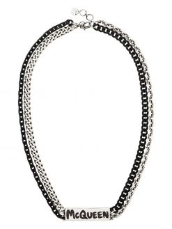Alexander McQueen Graffiti logo chain necklace