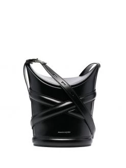 Alexander McQueen embossed-logo bucket bag