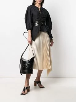 Alexander McQueen embossed-logo bucket bag