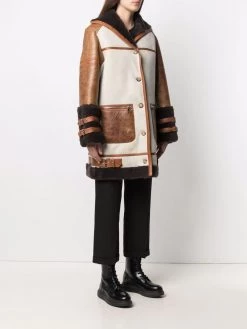 Alexander McQueen contrast panel button-front coat