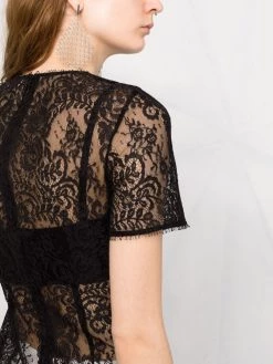 Alexander McQueen asymmetric-design lace top