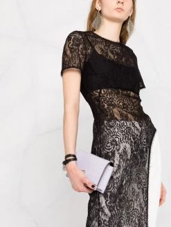 Alexander McQueen asymmetric-design lace top