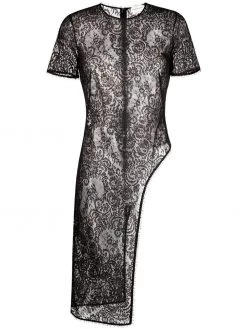 Alexander McQueen asymmetric-design lace top