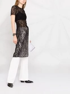 Alexander McQueen asymmetric-design lace top