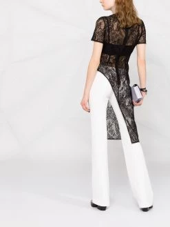 Alexander McQueen asymmetric-design lace top