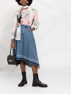 Alexander McQueen trompe l'oeil print blouse