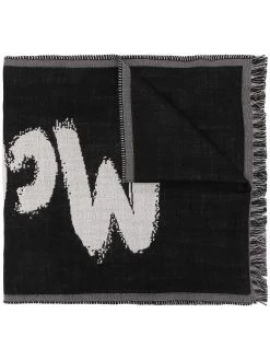 Alexander McQueen oversize McQueen graffiti scarf