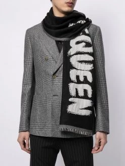 Alexander McQueen oversize McQueen graffiti scarf