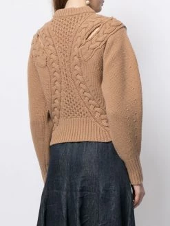 Alexander McQueen cut-out puff-sleeve jumper