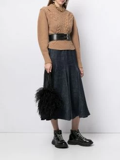 Alexander McQueen cut-out puff-sleeve jumper