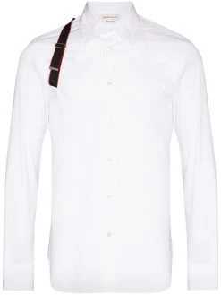 Alexander McQueen logo tape harness shirt