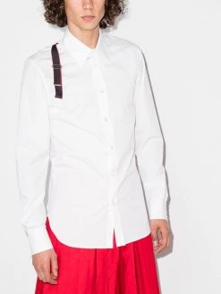 Alexander McQueen logo tape harness shirt