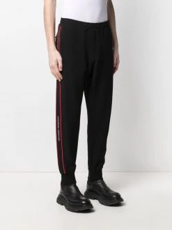 Alexander McQueen knitted logo tape track pants