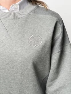 Alexander McQueen panelled logo-embroidered sweatshirt