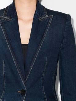 Alexander McQueen single-breasted denim blazer