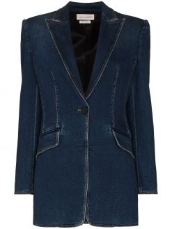 Alexander McQueen single-breasted denim blazer