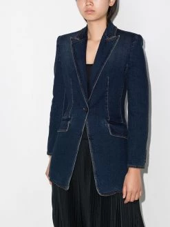 Alexander McQueen single-breasted denim blazer