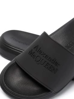 Alexander McQueen logo detail slide sandals