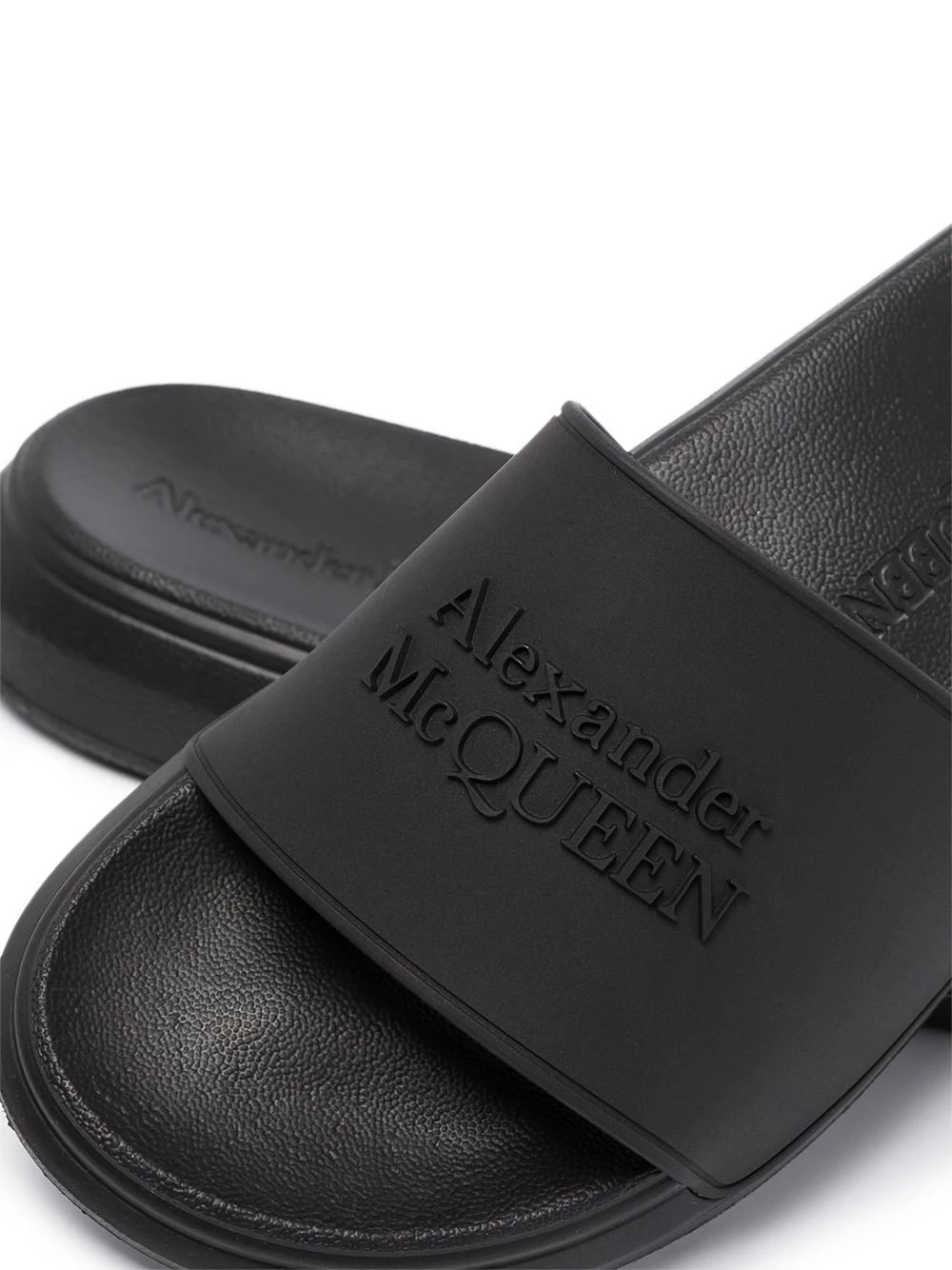Cheapest 😉 Alexander McQueen Logo detail slide 🩴 sandals 🔔 2 Alexander McQueen logo detail slide sandals