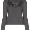 Alexander McQueen ruffle-detail scoop-neck jumper