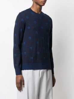 Alexander McQueen skull intarsia-knit crew-neck jumper