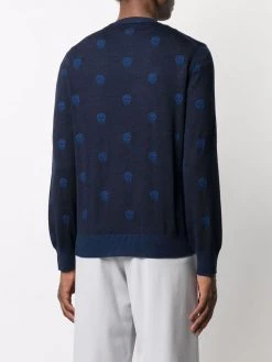 Alexander McQueen skull intarsia-knit crew-neck jumper
