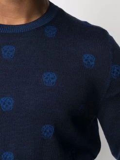 Alexander McQueen skull intarsia-knit crew-neck jumper