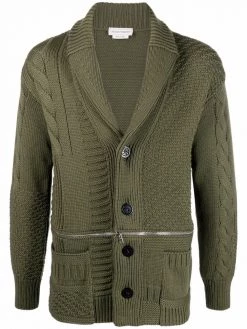 Alexander McQueen cable-knit wool cardigan