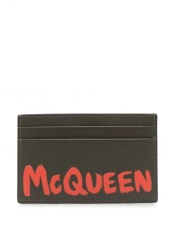 Alexander McQueen graffiti logo-print cardholder