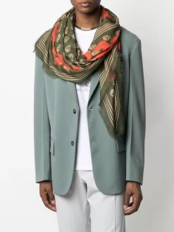 Alexander McQueen skull pattern painted-print scarf