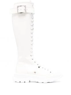 Alexander McQueen Tread lace-up knee-high boots