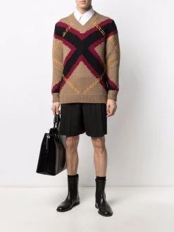 Alexander McQueen stripe-detail knitted jumper