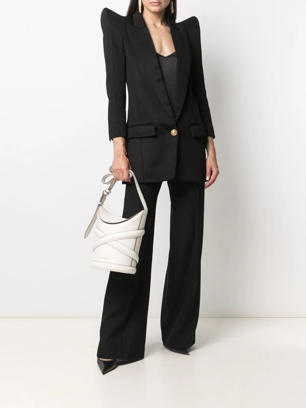 Brand new ๐ Alexander McQueen The Curve logo bucket bag โจ 2 Alexander McQueen The Curve logo bucket bag