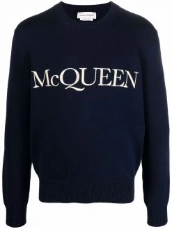Alexander McQueen logo-embroidered jumper