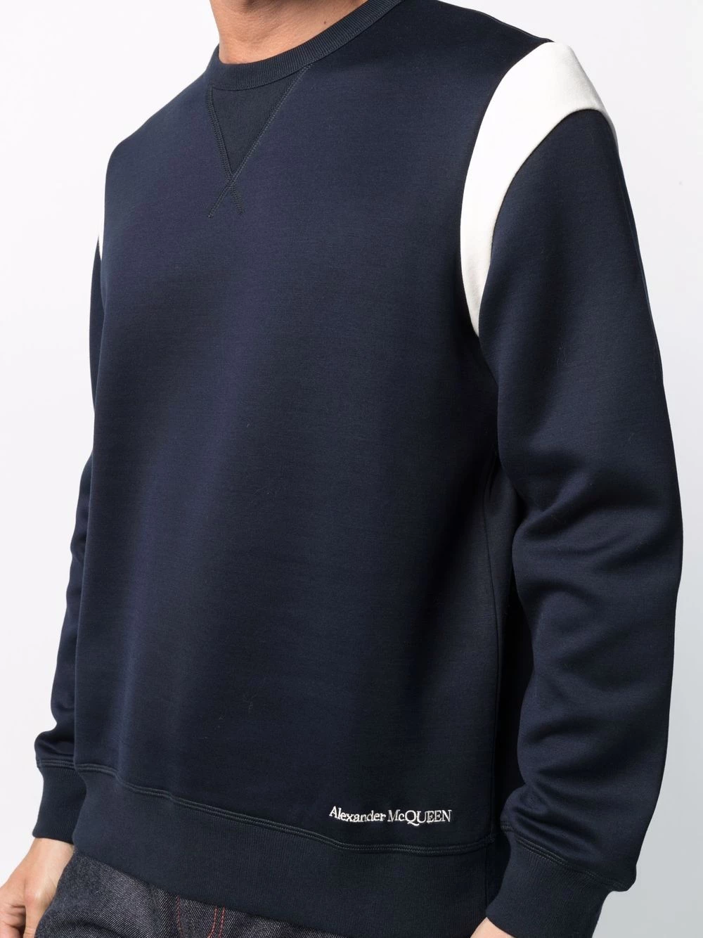 Cheapest ๐ Alexander McQueen Contrast panel sweatshirt ๐ 5 Alexander McQueen contrast-panel sweatshirt