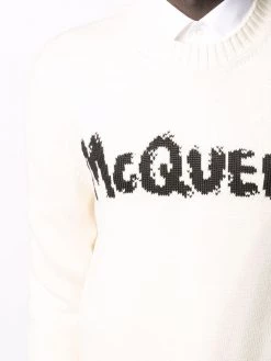 New ๐ Alexander McQueen Graffiti intarsia knit jumper ๐ฅ 9 Alexander McQueen Graffiti intarsia-knit jumper