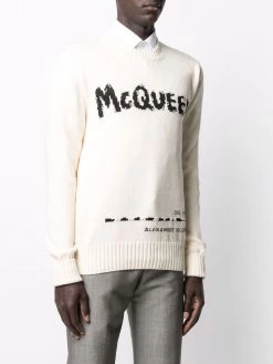 New ๐ Alexander McQueen Graffiti intarsia knit jumper ๐ฅ 7 Alexander McQueen Graffiti intarsia-knit jumper