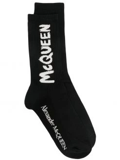 Alexander McQueen logo-intarsia ribbed socks
