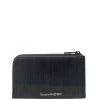 Alexander McQueen textured logo-print zipped cardholder