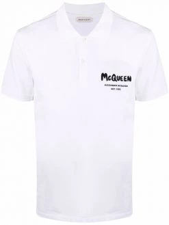 Alexander McQueen graffiti-logo polo shirt