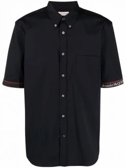 Alexander McQueen logo-trim short-sleeve shirt