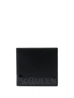 Alexander McQueen graffiti-logo leather wallet