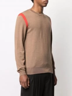 Alexander McQueen contrast-panel fine knit jumper
