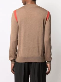 Alexander McQueen contrast-panel fine knit jumper