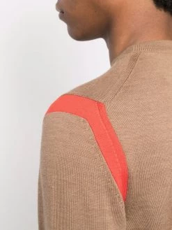 Alexander McQueen contrast-panel fine knit jumper