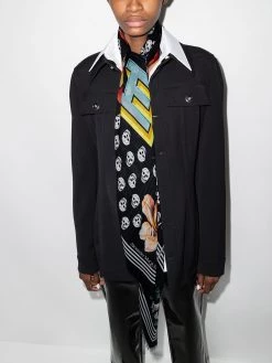 Alexander McQueen skull-print logo scarf