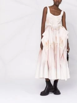 Alexander McQueen tulle toile bow drape dress