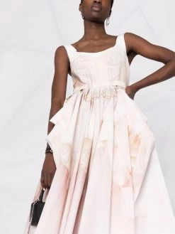 Alexander McQueen tulle toile bow drape dress