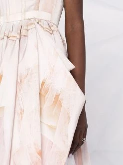 Alexander McQueen tulle toile bow drape dress