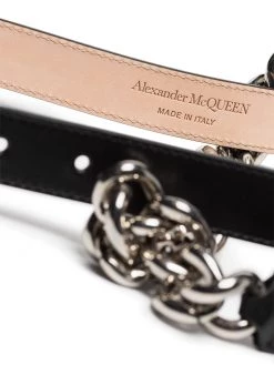 Alexander McQueen chain-link leather belt